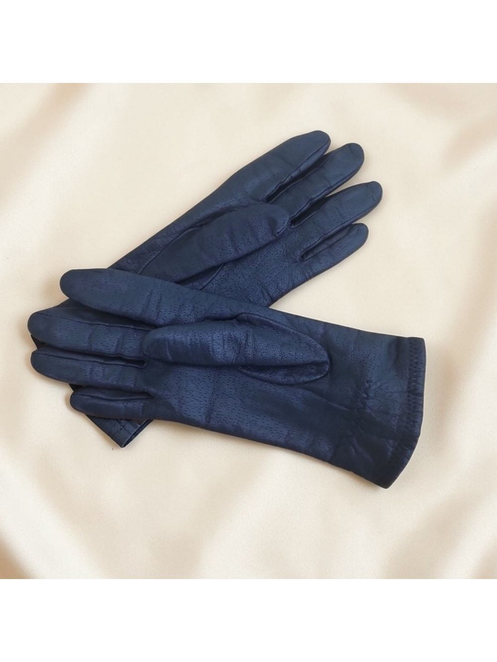 Vintage Fownes Black Leather Gloves Size M Buttery Soft